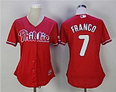 Women Philadelphia Philliesa #7 Maikel Franco Red New Cool Base Stitched Jersey,baseball caps,new era cap wholesale,wholesale hats